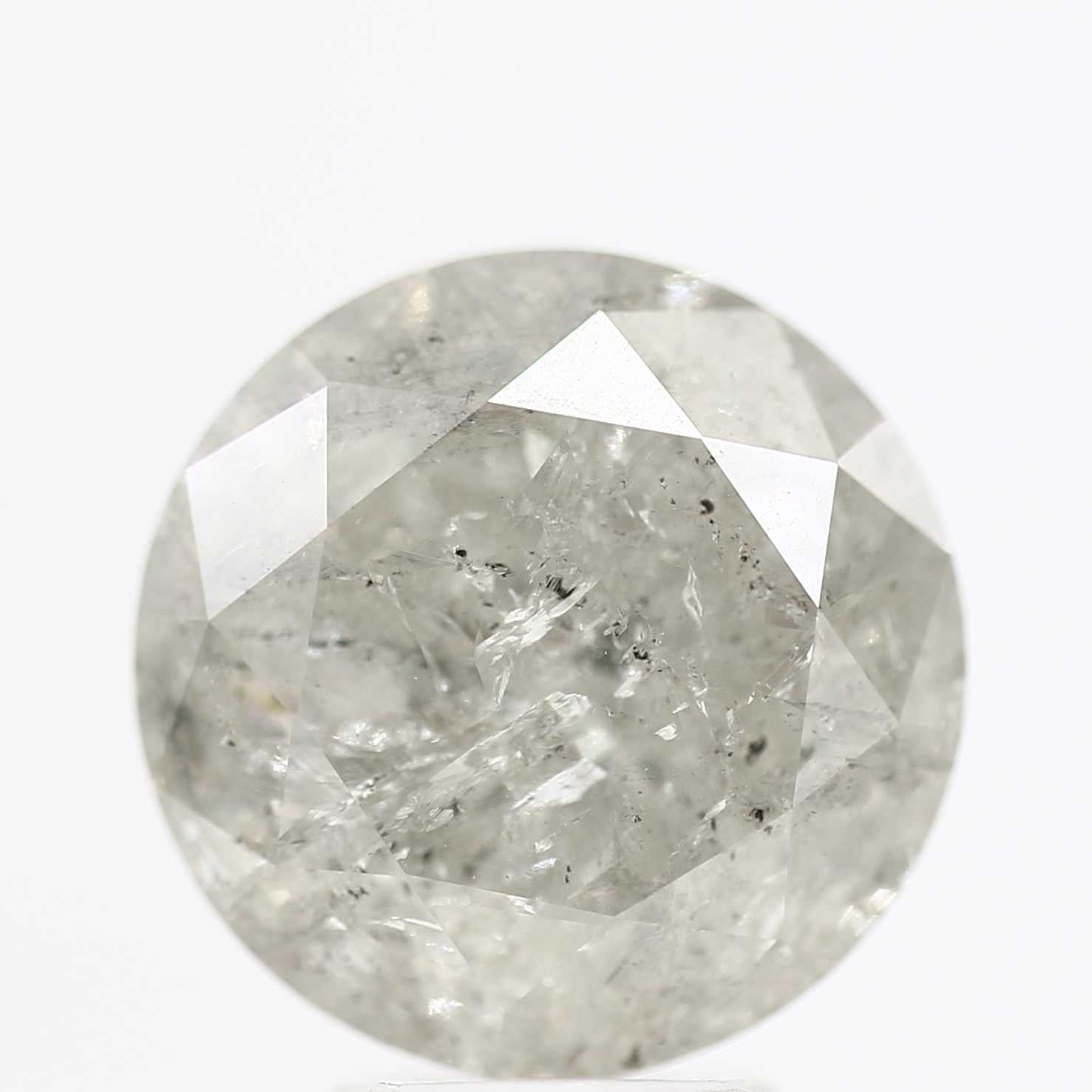 5 Carat Salt and Pepper Diamond Round Brilliant Cut Natural Loose Diamond